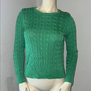 Lauren Ralph Lauren Emerald Cable Knit Sweater. Size Small.